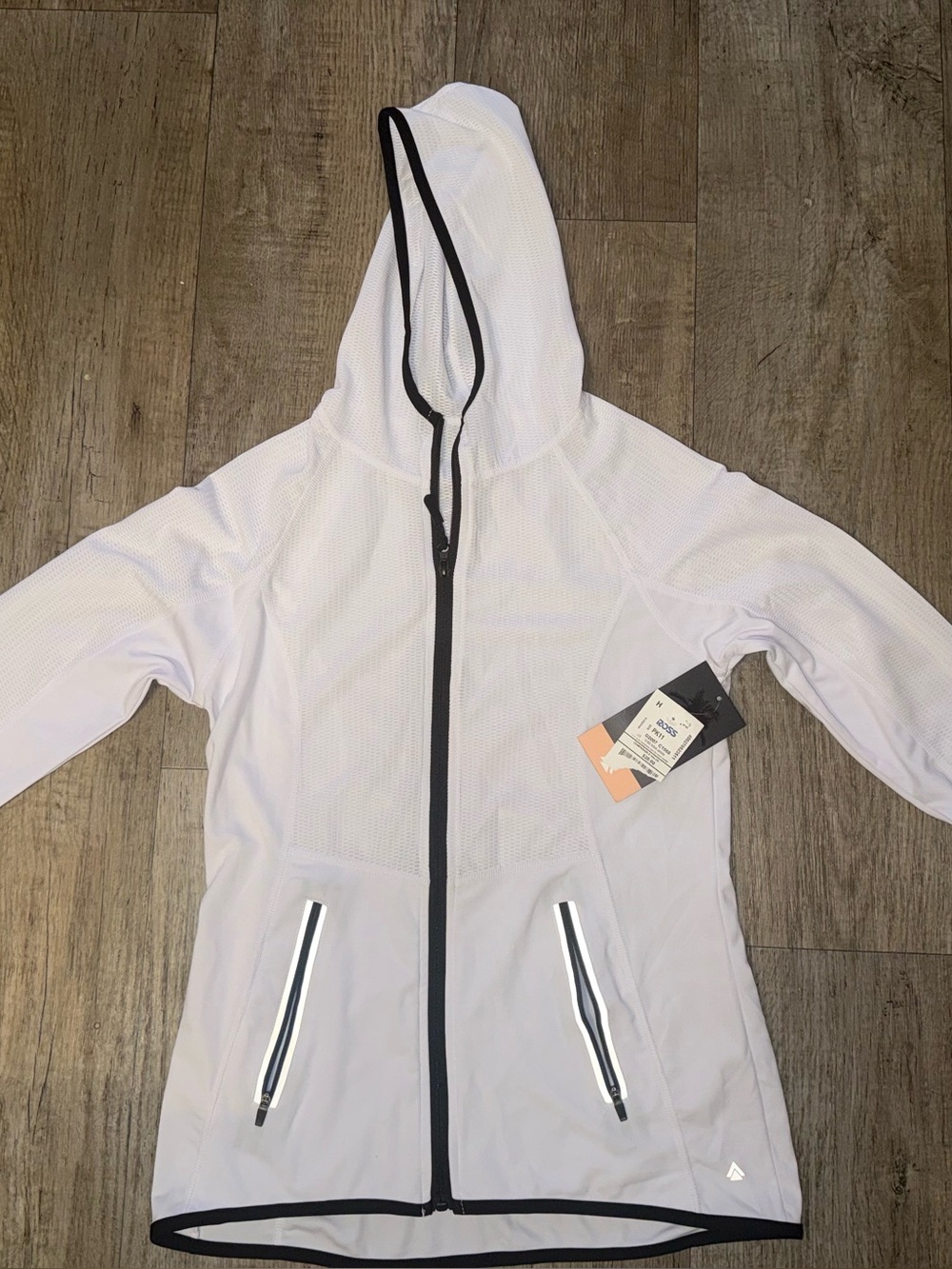 Women's White Hooded One-Piece Sun Shirt with Front Zipper